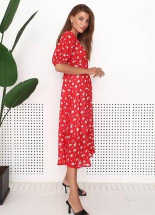 Платье женское летнее  nenka 3195-c01 красный/принт xl2 фото