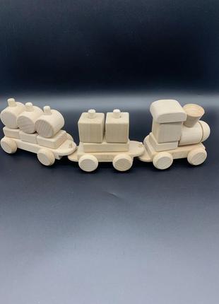 Дитяча іграшка. екопродукт. поїзд кольоровий.