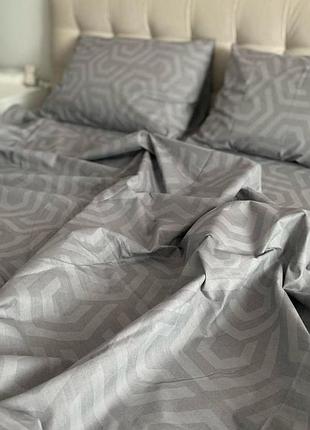 Ромби сірі, постіль, постільна білизна, бязь голд люкс