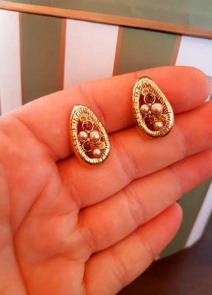 Кліпси стрази, перлини американський вінтаж