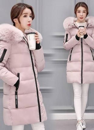 Дуже гарна зимова куртка ssyp, ніжно-рожевого кольору, на р. 40-44, заміри на фото.1 фото