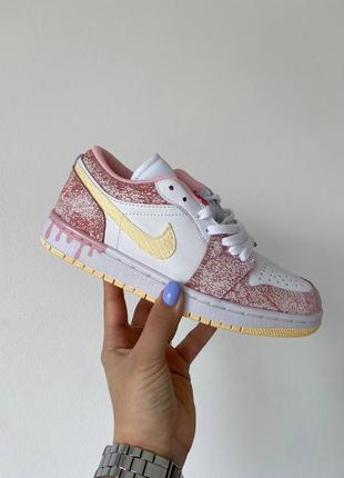 Кроссовки женские air jordan 1 retro low “pink ice-cream”