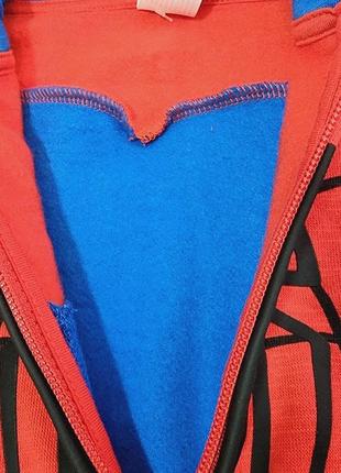 Толстовка с капюшоном для мальчика, рост 110, цвет синий, красный4 фото