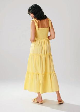 Платье макси желтое сарафан длинный широкий свободный платья на море легкое3 фото