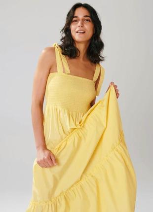 Платье макси желтое сарафан длинный широкий свободный платья на море легкое2 фото
