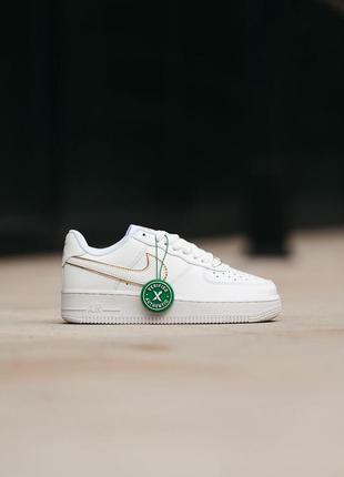 Кросівки nike air force 1 white gold2 фото