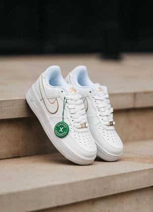 Кросівки nike air force 1 white gold1 фото