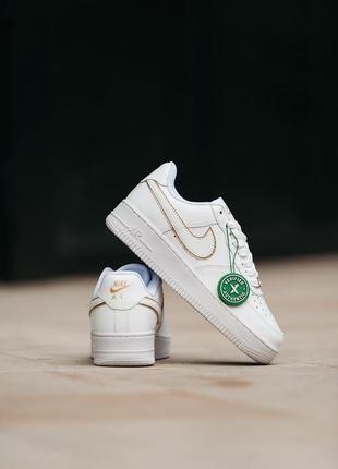 Кросівки nike air force 1 white gold3 фото