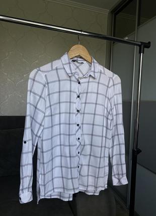 Рубашка, сорочка в чорно-білу клітинку lc waikiki