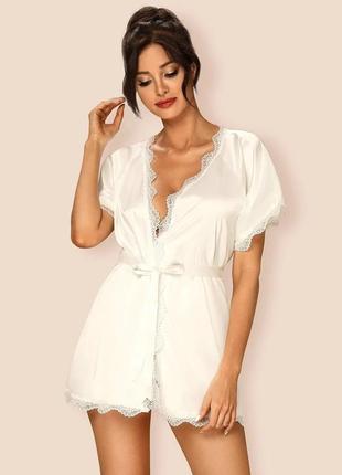 Prima neve peignoir obsessive короткий атласний халат