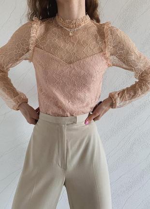 Ажурна кофтинка, топ з мереживом, блуза