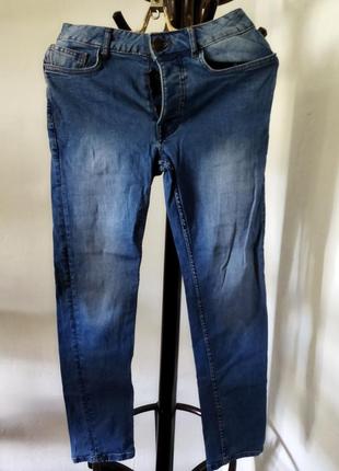 Джинсы скинни мужские синие