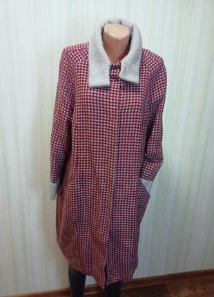 Пальто limited осінь/весна рівного крою принт гусяча лапка