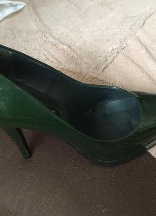 Туфлі човник зелений темний колір2 фото