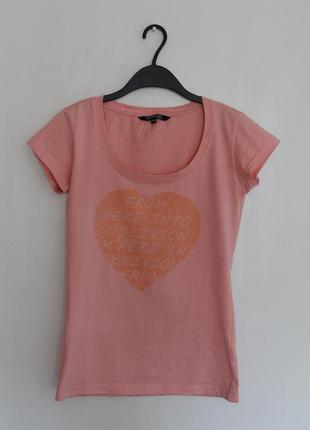 Розовая футболка top secret. хлопковая футболка с серцем2 фото