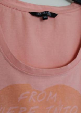 Розовая футболка top secret. хлопковая футболка с серцем4 фото