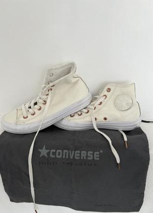 Кросівки кеді конверси білі утеплені кросівки теплі зимні3 фото