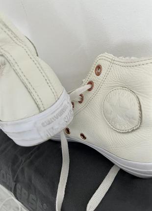 Кросівки кеді конверси білі утеплені кросівки теплі зимні2 фото