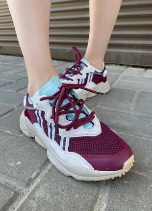 Женские кроссовки adidas ozweego bordo/blue