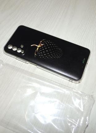 Чехол для aioria для xiaomi redmi note 9 pro 4g / redmi 9 power / redmi 9t чёрная клубника