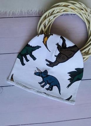 Трикотажна шапочка діно на весну/осінь