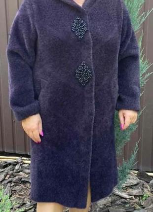 Пальто альпакв відмінна якість туреччина з капюшоном