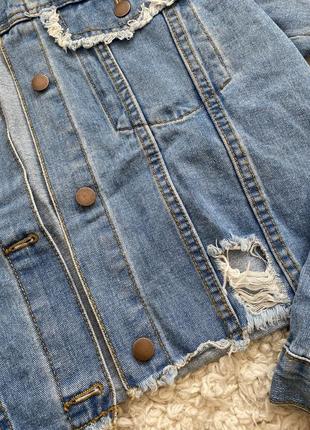 Джинсова куртка жакет голубий джинсовка2 фото