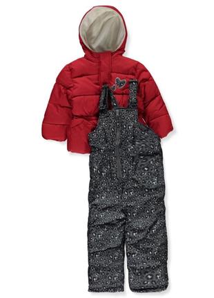 Pink platinum baby girls' 2-piece cheetah snowsuit set зимний комбинезон, 4 года