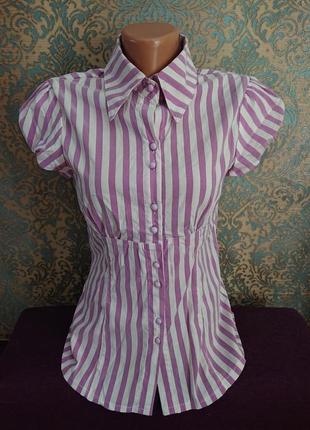 Красивая женская блуза в полоску блузка блузочка р.s/m1 фото