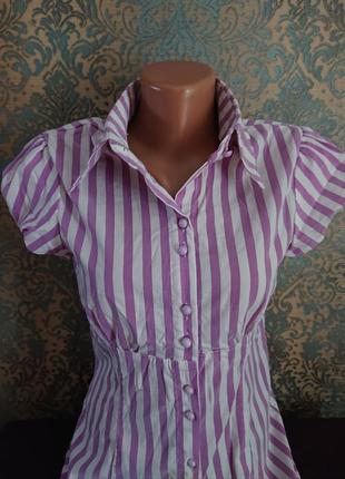 Красивая женская блуза в полоску блузка блузочка р.s/m2 фото