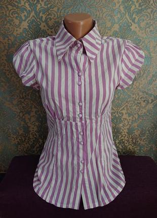 Красивая женская блуза в полоску блузка блузочка р.s/m5 фото
