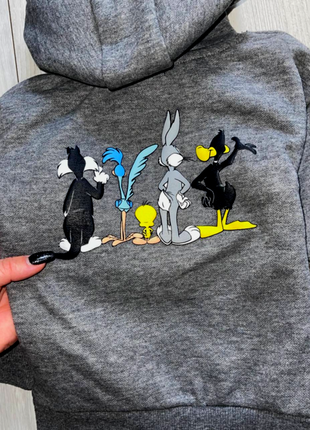 Худи кофта теплая детская на рост 74см 6-9 мес looney tunes primark.3 фото