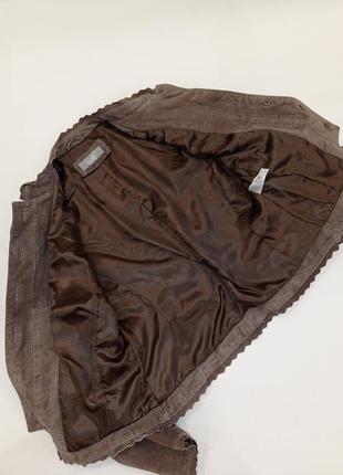 Куртка из натуральной замши wallis коричневого цвета8 фото