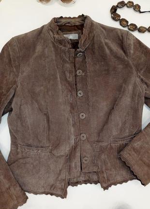 Куртка из натуральной замши wallis коричневого цвета4 фото