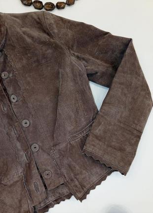 Куртка из натуральной замши wallis коричневого цвета5 фото