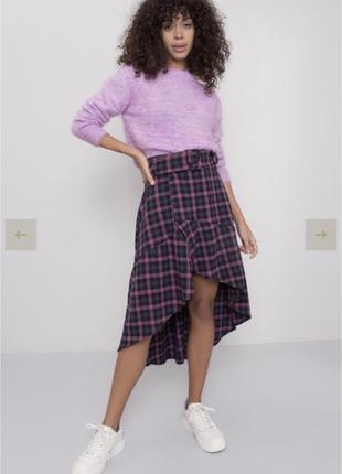 Довга спідниця в клітинку з поясом bsl