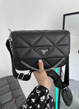 Сумка prada black shoulder3 фото