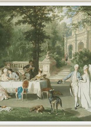Схема вишивки 2172 "elegant group in the palace ground" 900 x 617