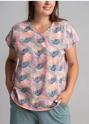 Комплект жіночий шорти і футболка листя 114314 фото