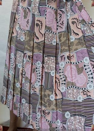 Новая мега красивая юбка миди плиссе в нежном принте цветов, размер 3-4хл7 фото