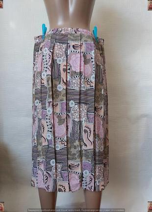 Новая мега красивая юбка миди плиссе в нежном принте цветов, размер 3-4хл2 фото