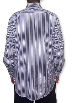 Полосатая брендовая люксовая рубашка etro milano в полоску versace zegna ferragamo loro piana 43 l4 фото