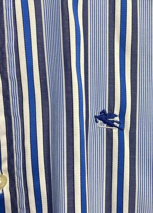 Полосатая брендовая люксовая рубашка etro milano в полоску versace zegna ferragamo loro piana 43 l6 фото