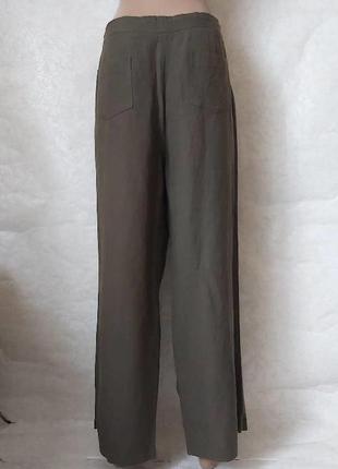 Новые лёгкие летние штаны на 55 % лен и 45%хлопок сдержаного цвета хаки, размер 3хл2 фото