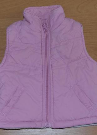 Тепленька, рожева жилетка для дівчинки (0-3 міс.)