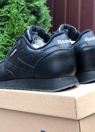 Кросівки шкіряні reebok classic black/ демісезонні кросівки рібок / мужские кроссовки rebook  для города на осень4 фото