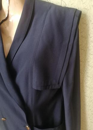 Винтажное двубортное платье пиджак с карманами в составе шерсть.2 фото