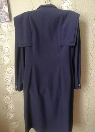 Винтажное двубортное платье пиджак с карманами в составе шерсть.3 фото