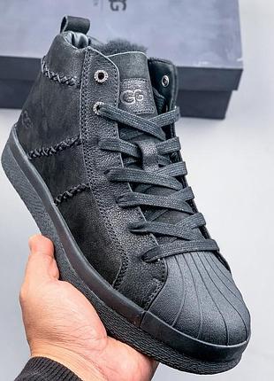 Зимние ботинки кроссовки кожа овчина  ugg
