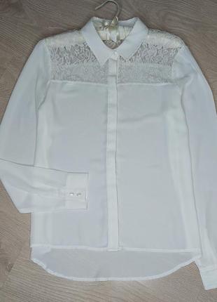 Шифонова блуза з мереживом.2 фото